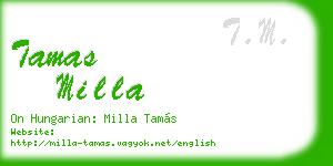 tamas milla business card