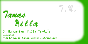 tamas milla business card